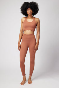 SPIRITUAL GANGSTER AMOR SEAMLESS CROP TANK - DEEP RUST