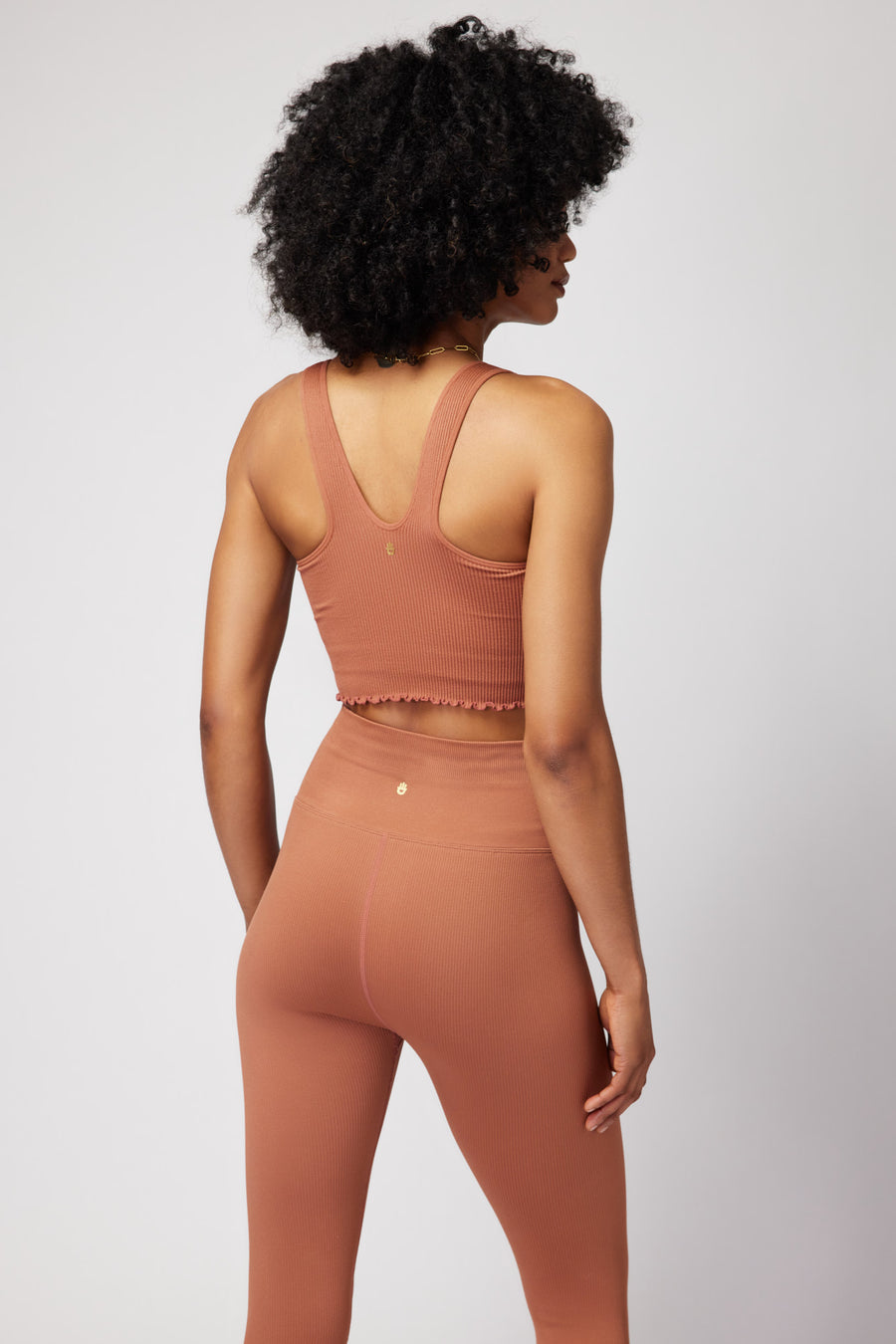 SPIRITUAL GANGSTER AMOR SEAMLESS CROP TANK - DEEP RUST