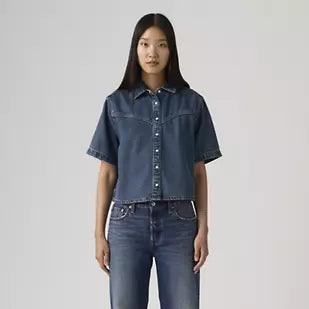 LEVIS LOGAN SHORT SLEEVED DENIM SHIRT - TENCEL TINTED TIMES 0003