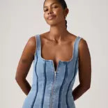 LEVIS SEAMED ZIP DRESS - SHADOW WORK 0001