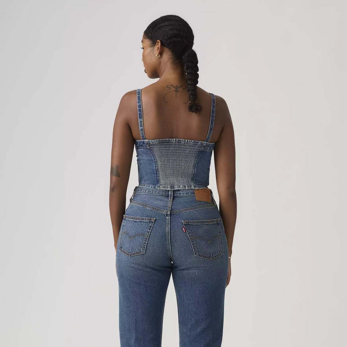 LEVI'S DENIM TUBE TOP - WASHED ALL OVER BLUE 0005