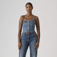 LEVI'S DENIM TUBE TOP - WASHED ALL OVER BLUE 0005
