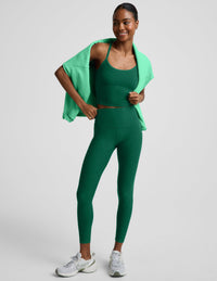 BEYOND YOGA SPACEDYE SLIM RACERBACK CROPPED TANK - LEGACY PINE HEATHER SD4382 007K4