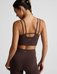 BEYOND YOGA GLOWZONE STRAPPY CROPPED TANK - COCOA PLUM 0093B
