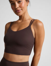 BEYOND YOGA GLOWZONE STRAPPY CROPPED TANK - COCOA PLUM 0093B