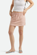 BRIXTON CAREFREE ORGANIC GARMENT DYED LOUNGE SKIRT - SILVER PINK