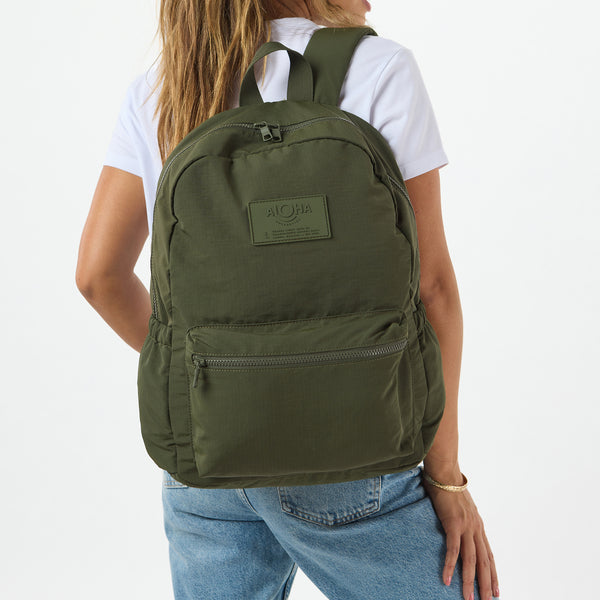 backpack laptop green ALOHA COLLECTION KEEP IT LIGHT BACKPACK / MONOCHROME / OLIVE – Work It Out