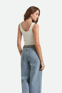 BRIXTON POINTELLE SLIM FIT TANK - OFF WHITE
