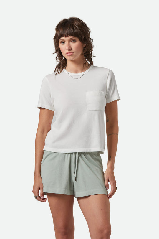 BRIXTON CAREFREE ORGANIC GD PERFECT TEE - OFF WHITE