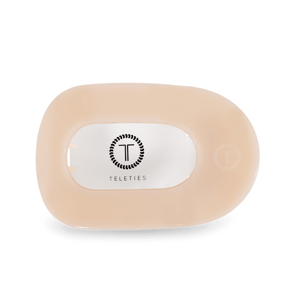 TELETIES LARGE ROUND CLIP - ALMOND BEIGE