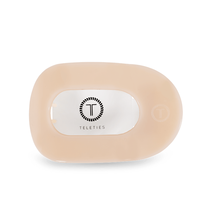 TELETIES MEDIUM ROUND CLIP - ALMOND BEIGE