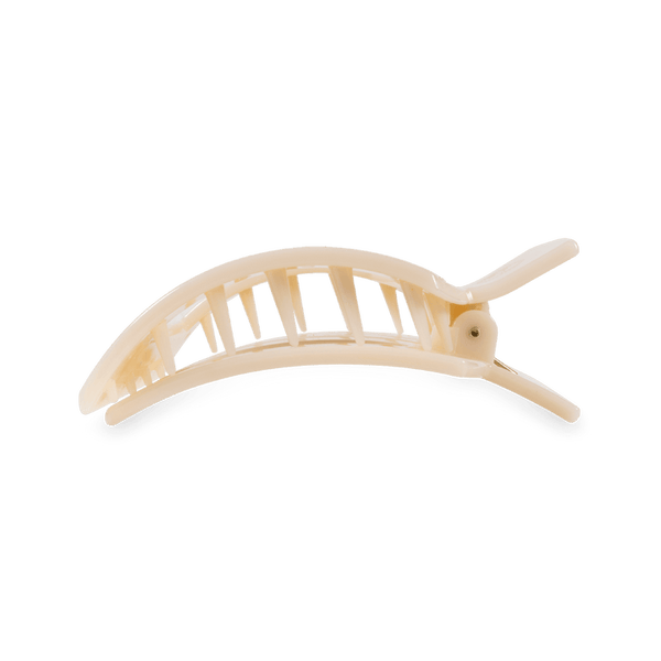 TELETIES MEDIUM FLAT SQUARE CLIP - ALMOND BEIGE