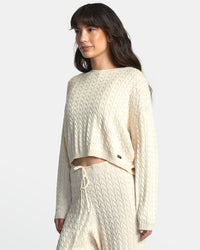 RVCA SOFT CABLE CROPPED SWEATER - TFH0