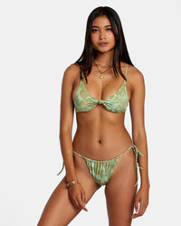 RVCA FINE LINES SHIMMER CROSSBACK TRAINGLE BIKINI TOP - SFM