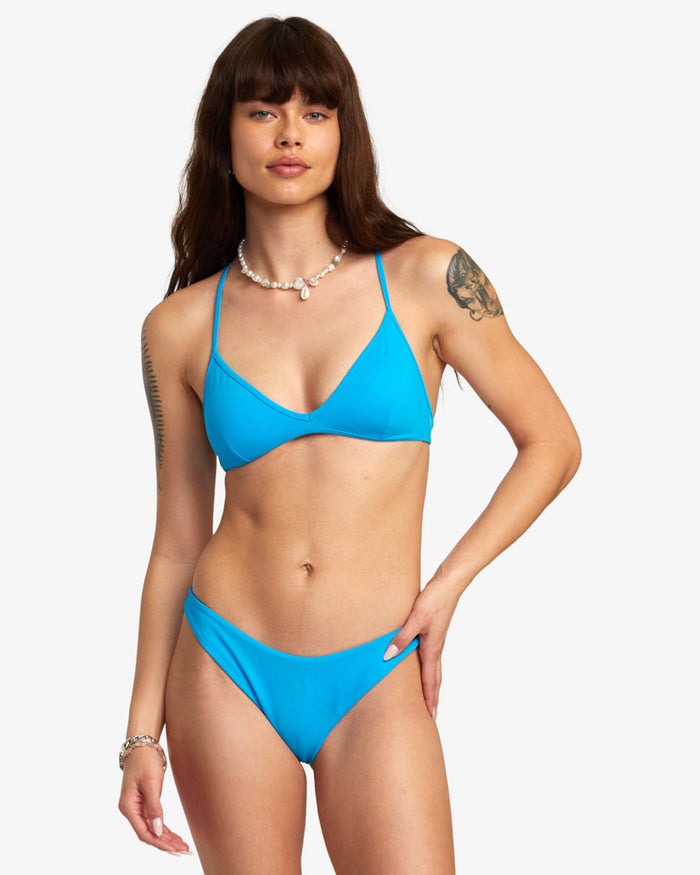 RVCA SOLID TRIANGLE CROSSBACK BIKINI TOP- BSM0