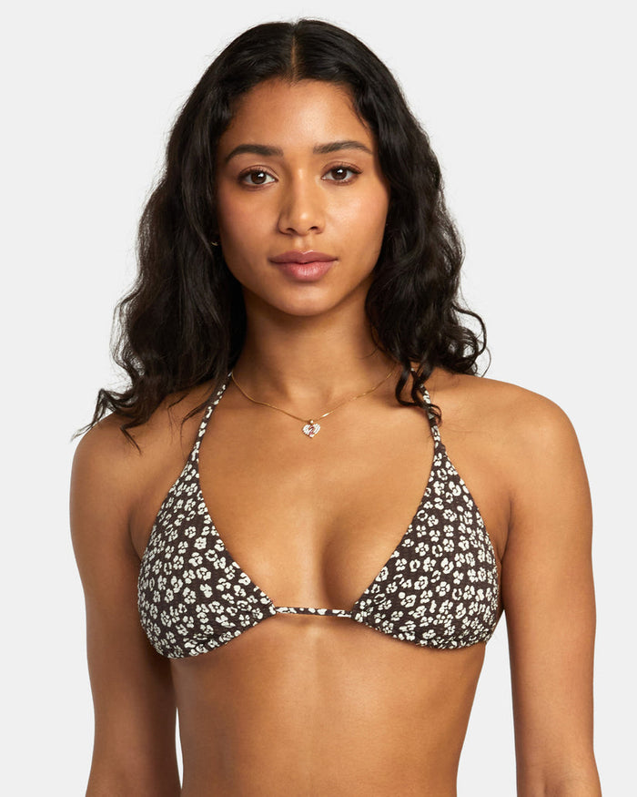 RVCA DITZ HALTER TRIANGLE BIKNI TOP - CTF0