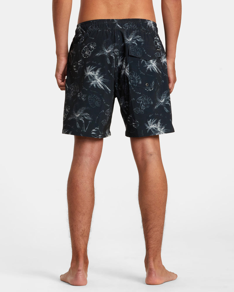 RVCA VA PIGMENT ELASTIC BOARDSHORTS 17" - BLK