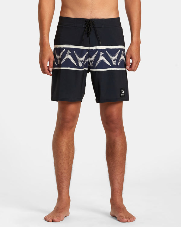 RVCA LEGEND AND MANA VA BANDED BOARDSHORTS - BLK