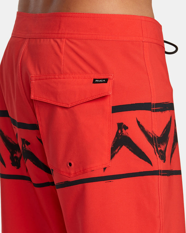 RVCA LEGEND AND MANA VA BANDED BOARDSHORTS - RED