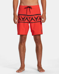 RVCA LEGEND AND MANA VA BANDED BOARDSHORTS - RED