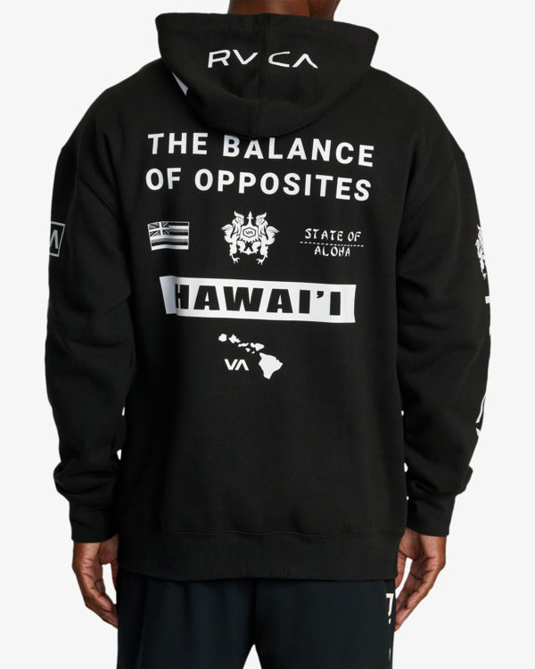 RVCA HAWAII ALL BRAND HOODIE - BLK