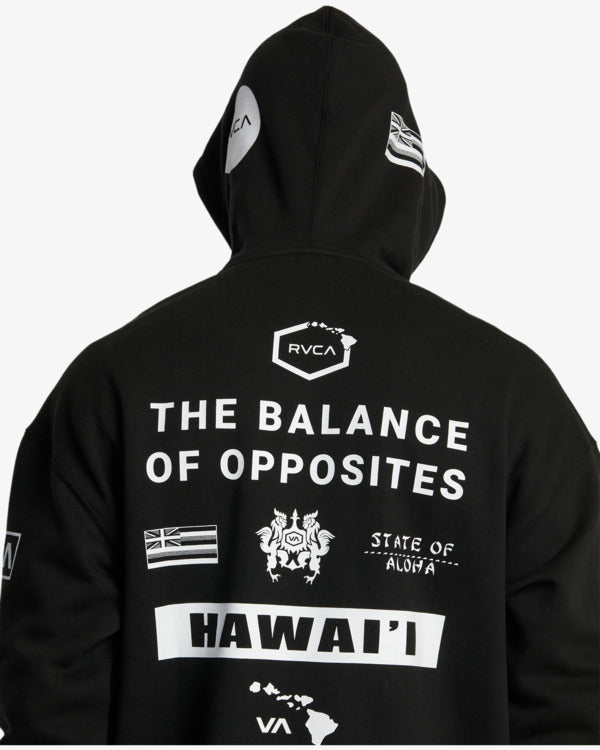 RVCA HAWAII ALL BRAND HOODIE - BLK
