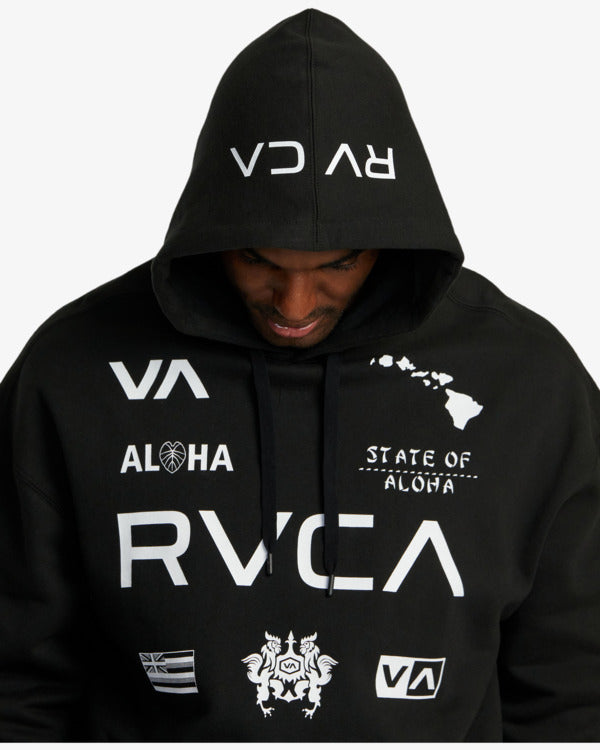 RVCA HAWAII ALL BRAND HOODIE - BLK