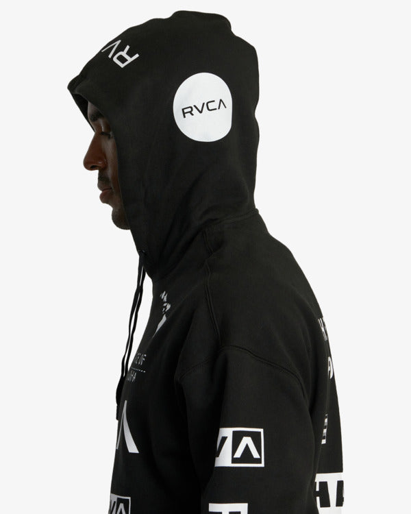 RVCA HAWAII ALL BRAND HOODIE - BLK