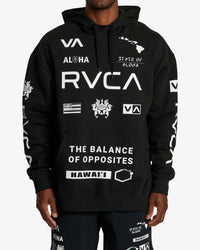 RVCA HAWAII ALL BRAND HOODIE - BLK