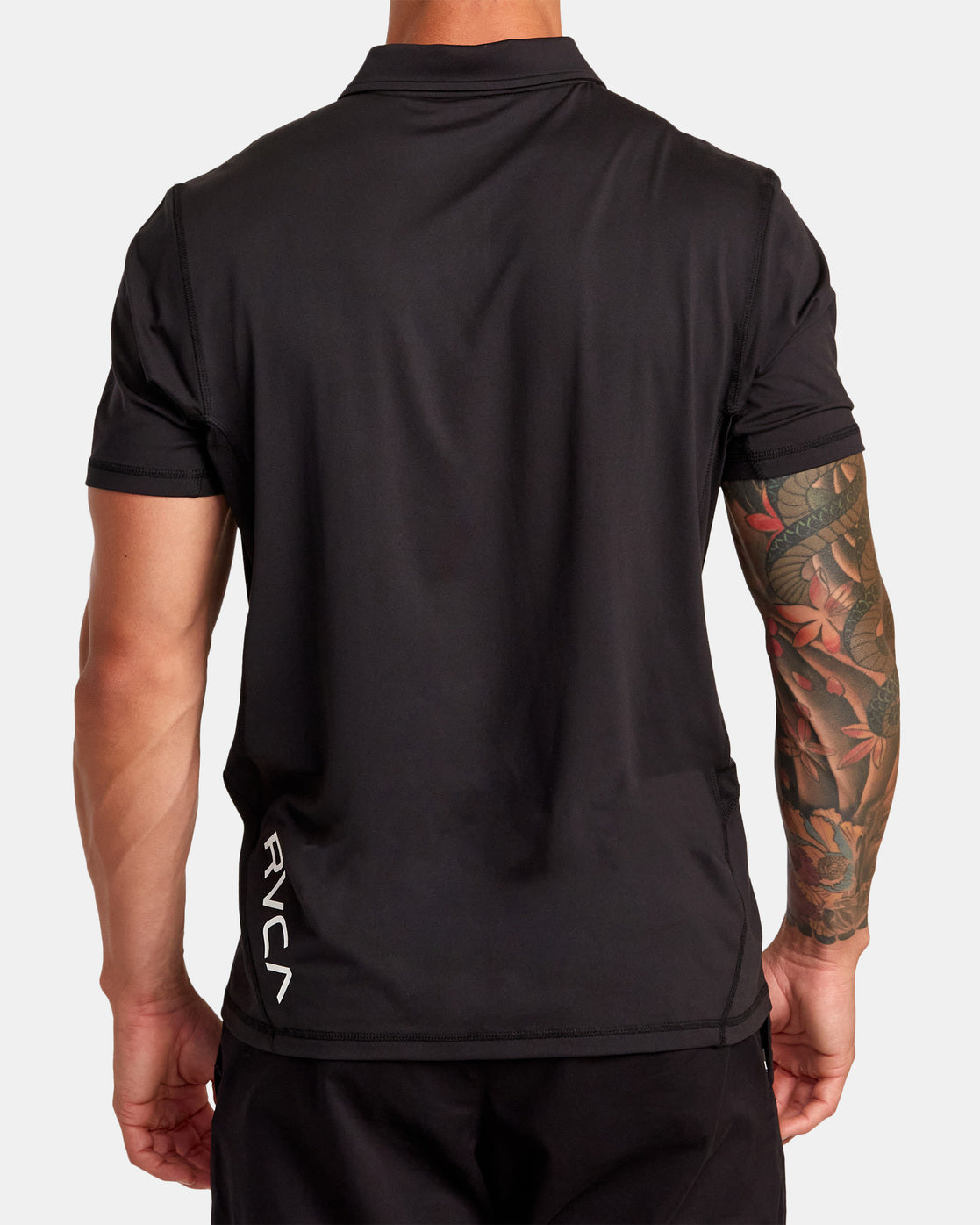 RVCA VA SPORT VENT TECHNICAL POLO SHIRT - BLK