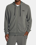 RVCA C-ABLE WAFFLE KNIT ZIP-UP HOODIE - OLV