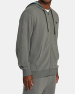 RVCA C-ABLE WAFFLE KNIT ZIP-UP HOODIE - OLV