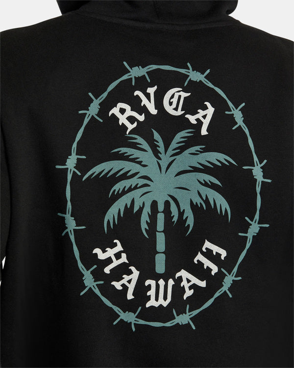 RVCA BARBED PALM HOODIE - BLK