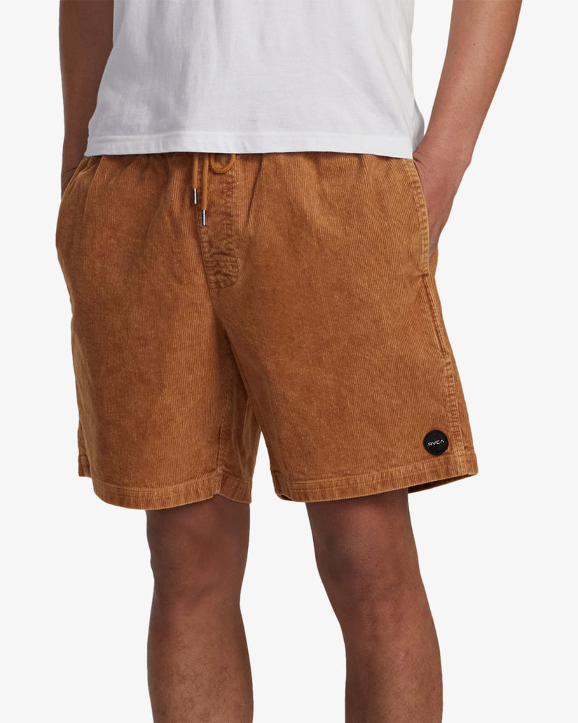 RVCA ESCAPE ELASTIC WAIST CORDUROY SHORTS 17" - CNJ0