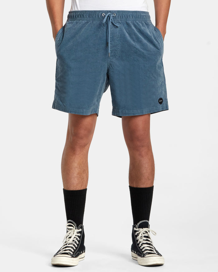 RVCA ESCAPE ELASTIC CORDUROY SHORTS 17" - BLB0