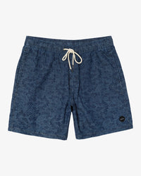 RVCA ESCAPE DRAGON 17" ELASTIC SHORTS - BLU