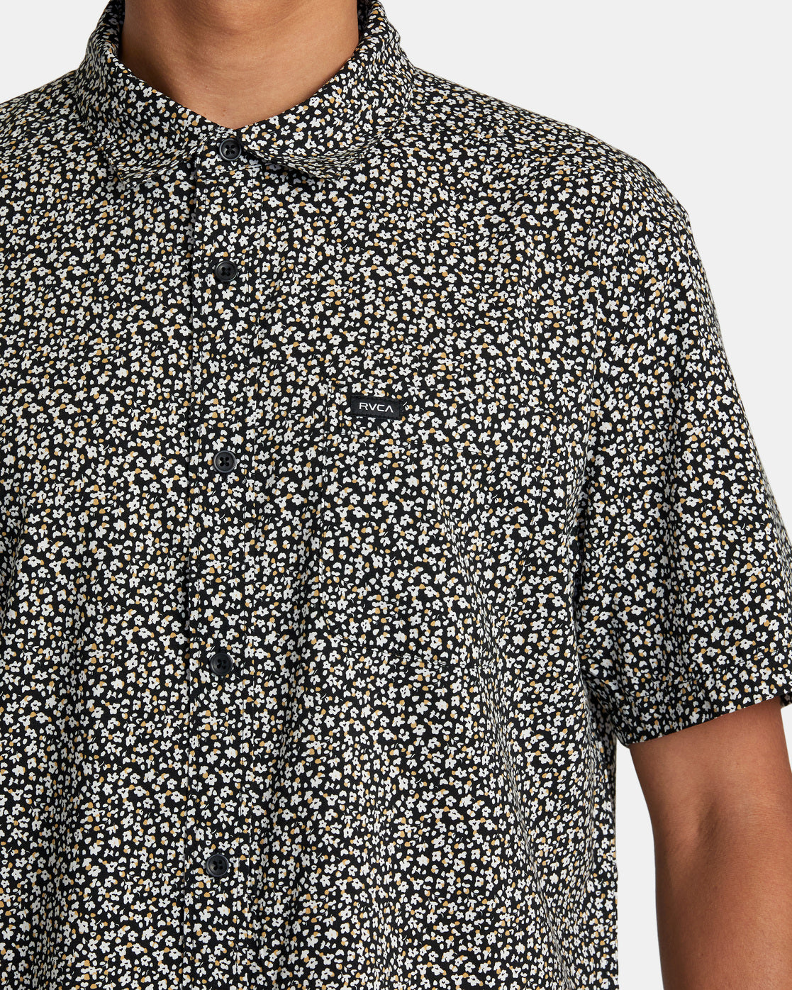 RVCA MICRO GARDEN SHORT SLEEVE SHIRT - BLK