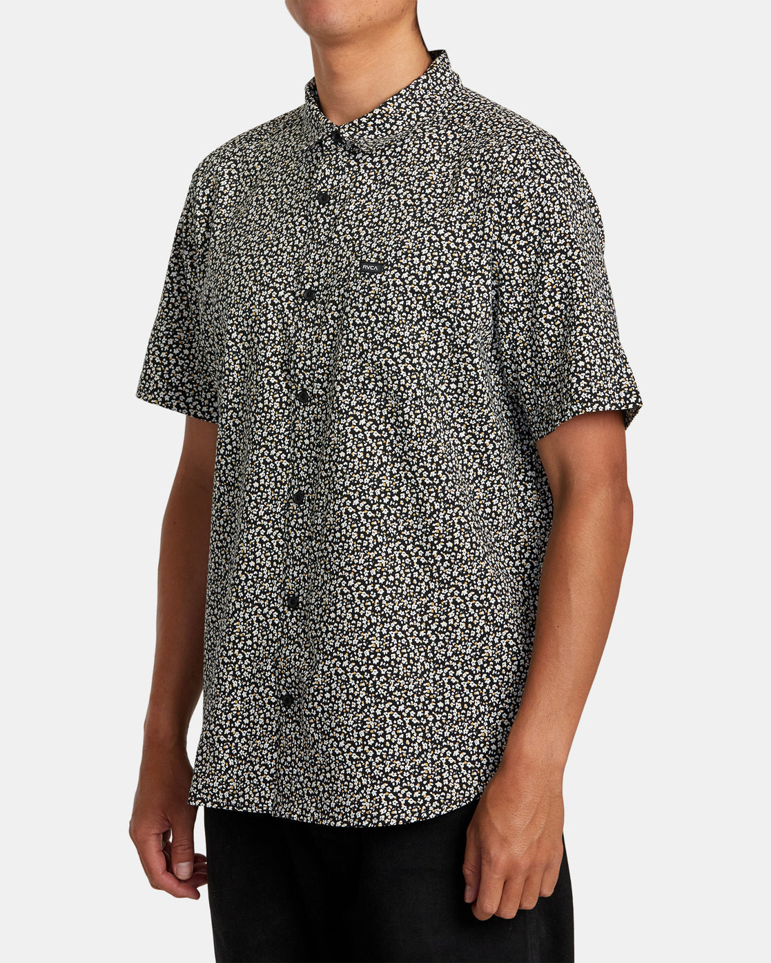 RVCA MICRO GARDEN SHORT SLEEVE SHIRT - BLK