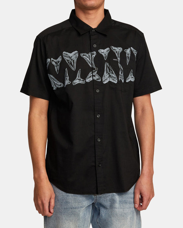 RVCA HAWAII HORTON SHORT SLEEVE SHIRT - BLK