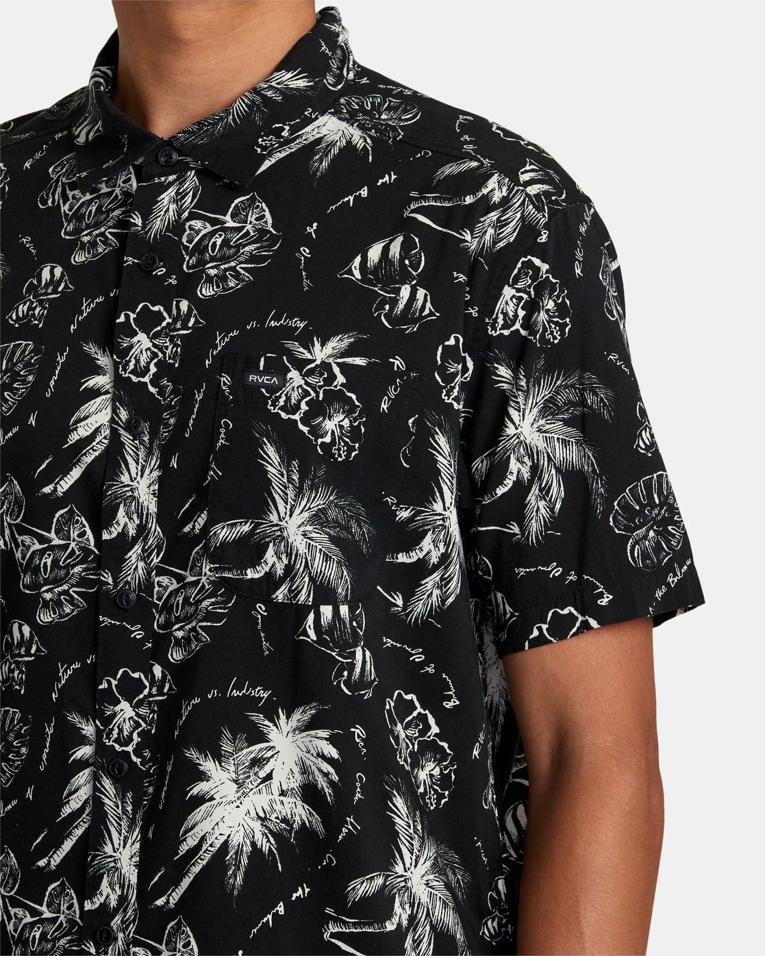 RVCA TROPIC WINDS SHORT SLEEVE SHIRT - BLK