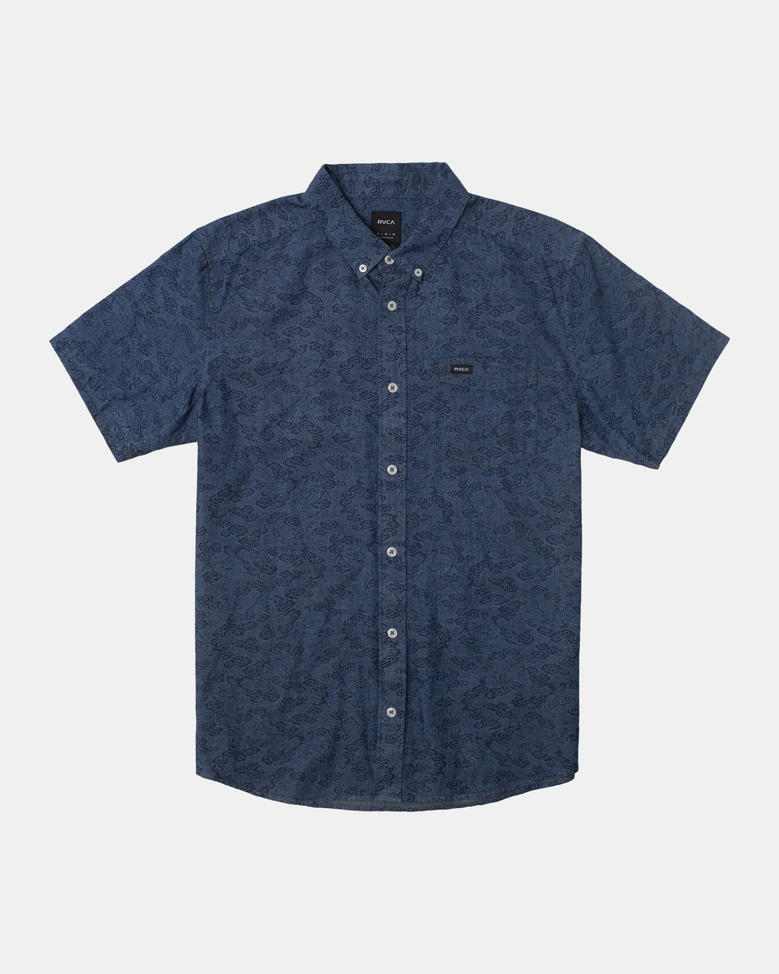RVCA NEON DRAGON DENIM SHORT SLEEVE SHIRT- DEN