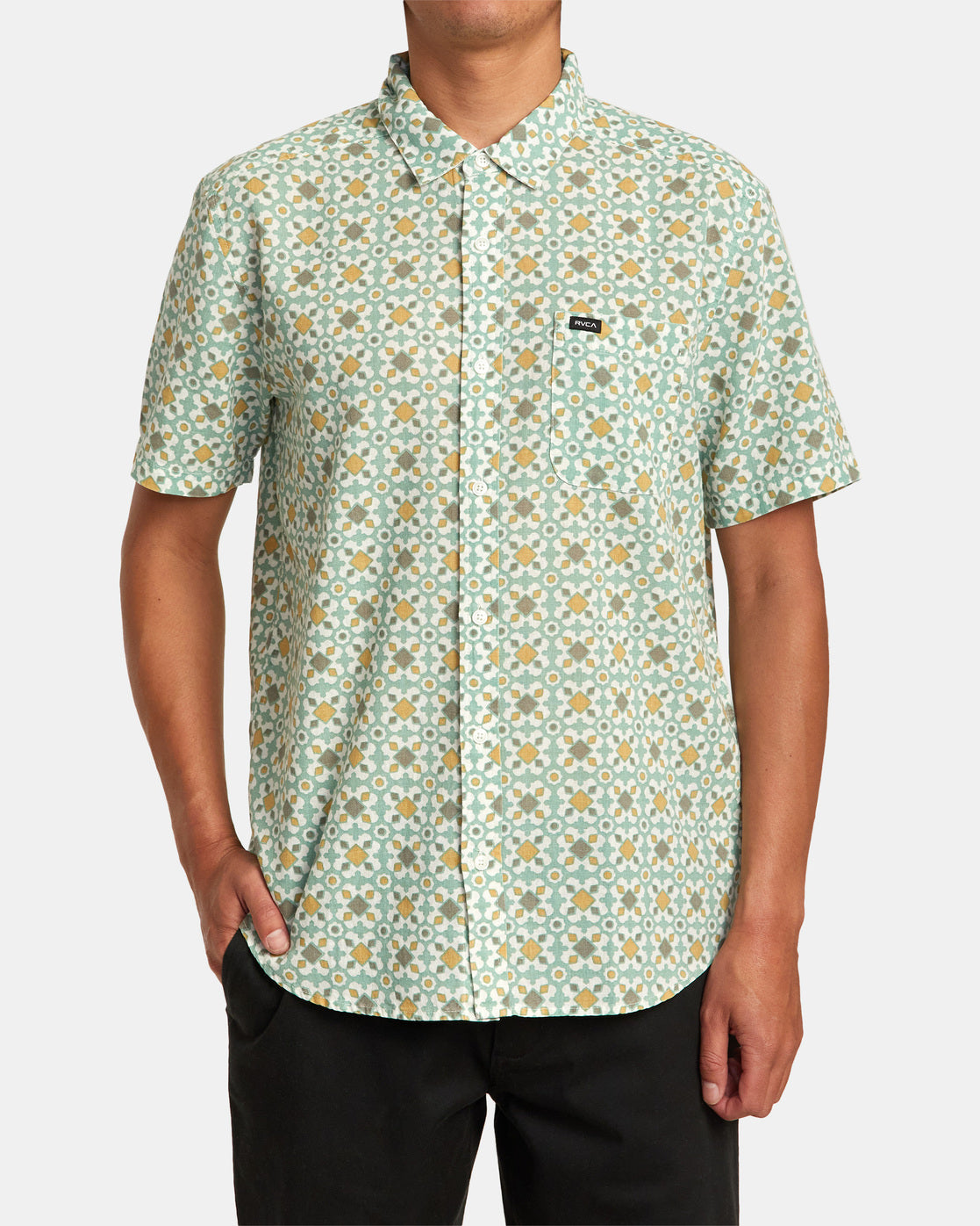 RVCA VACATIONIST SHORT SLEEVE SHIRT - GHZ