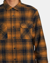 RVCA DAYSHIFT FLANNEL LONG SLEEVE SHIRT - NVY