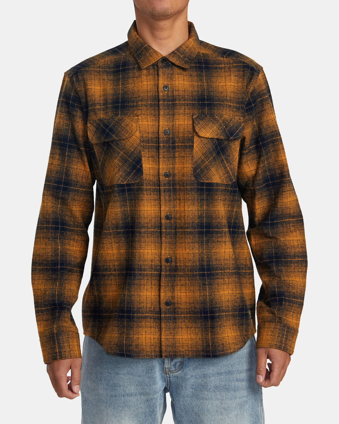 RVCA DAYSHIFT FLANNEL LONG SLEEVE SHIRT - NVY