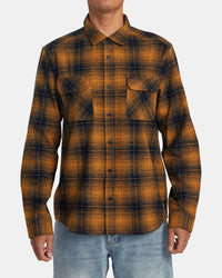 RVCA DAYSHIFT FLANNEL LONG SLEEVE SHIRT - NVY