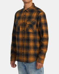 RVCA DAYSHIFT FLANNEL LONG SLEEVE SHIRT - NVY