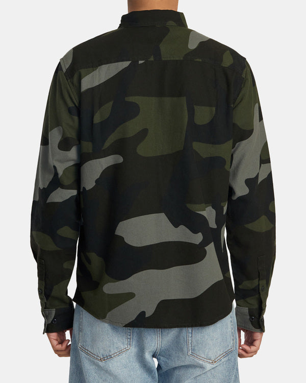 RVCA PANHANDLE FLANNEL LONG SLEEVE SHIRT - CAM