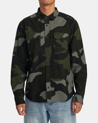 RVCA PANHANDLE FLANNEL LONG SLEEVE SHIRT - CAM