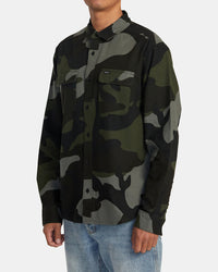 RVCA PANHANDLE FLANNEL LONG SLEEVE SHIRT - CAM