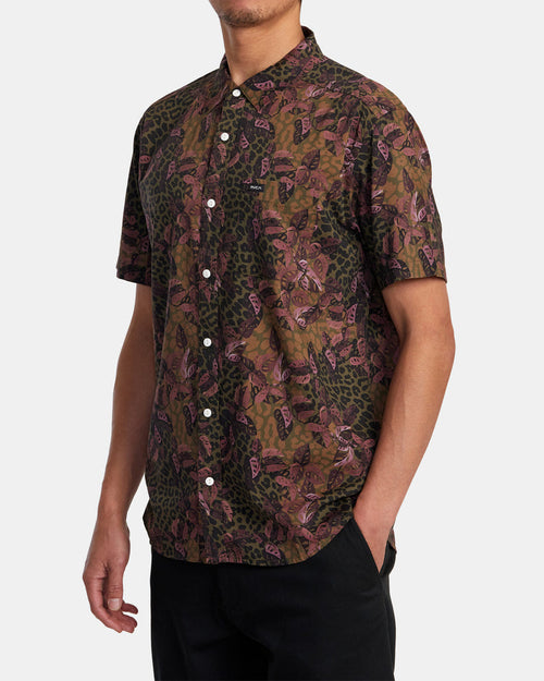 RVCA ANYTIME SHORT SLEEVE WOVEN SHIRT - BWN